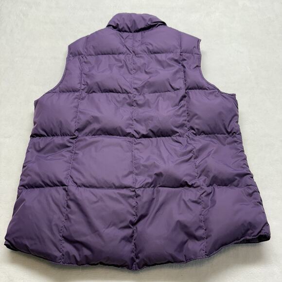 Lands End Quilted Snap Front Goose Down Puffer Vest Size S (2) Blue & Purple - Picture 8 of 14
